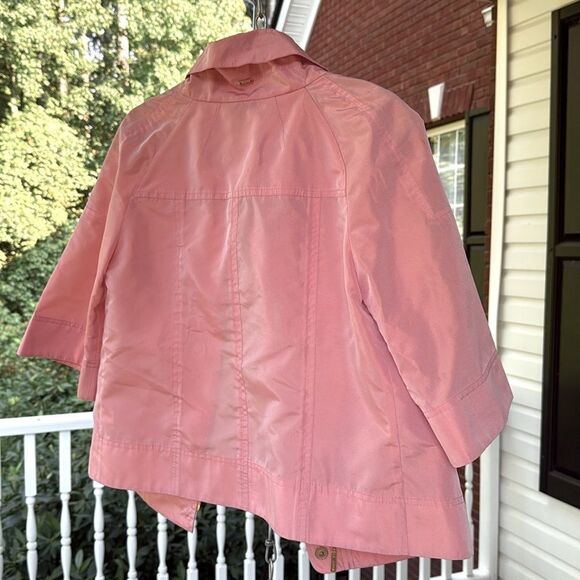ST. JOHN Pink Peach Solid Acetate Blend Women Top Jacket Size S - Picture 5 of 10